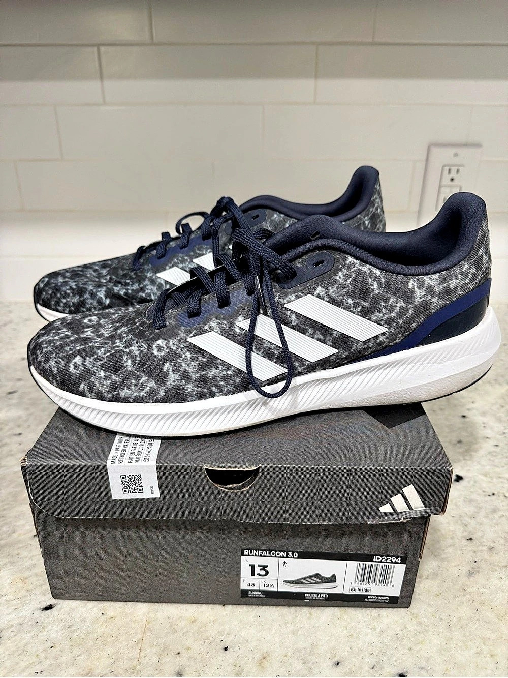 adidas Runfalcon 3.0 Men's Athletic Shoes Gray & Blue US 13